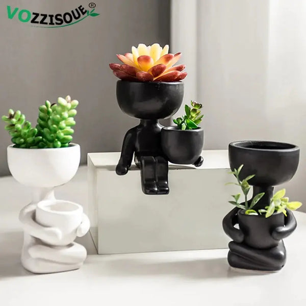 Adorable Humanoid Ceramic Succulent Planter