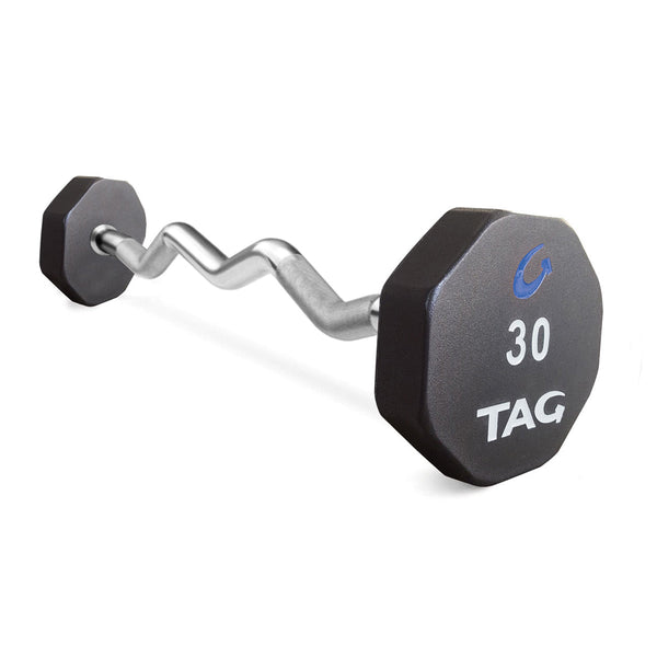 8-Sided Virgin Rubber Fixed Barbell With Ez Bar