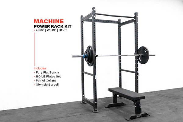 #8 Lightning Series Machine Power Rack Home Gym Package